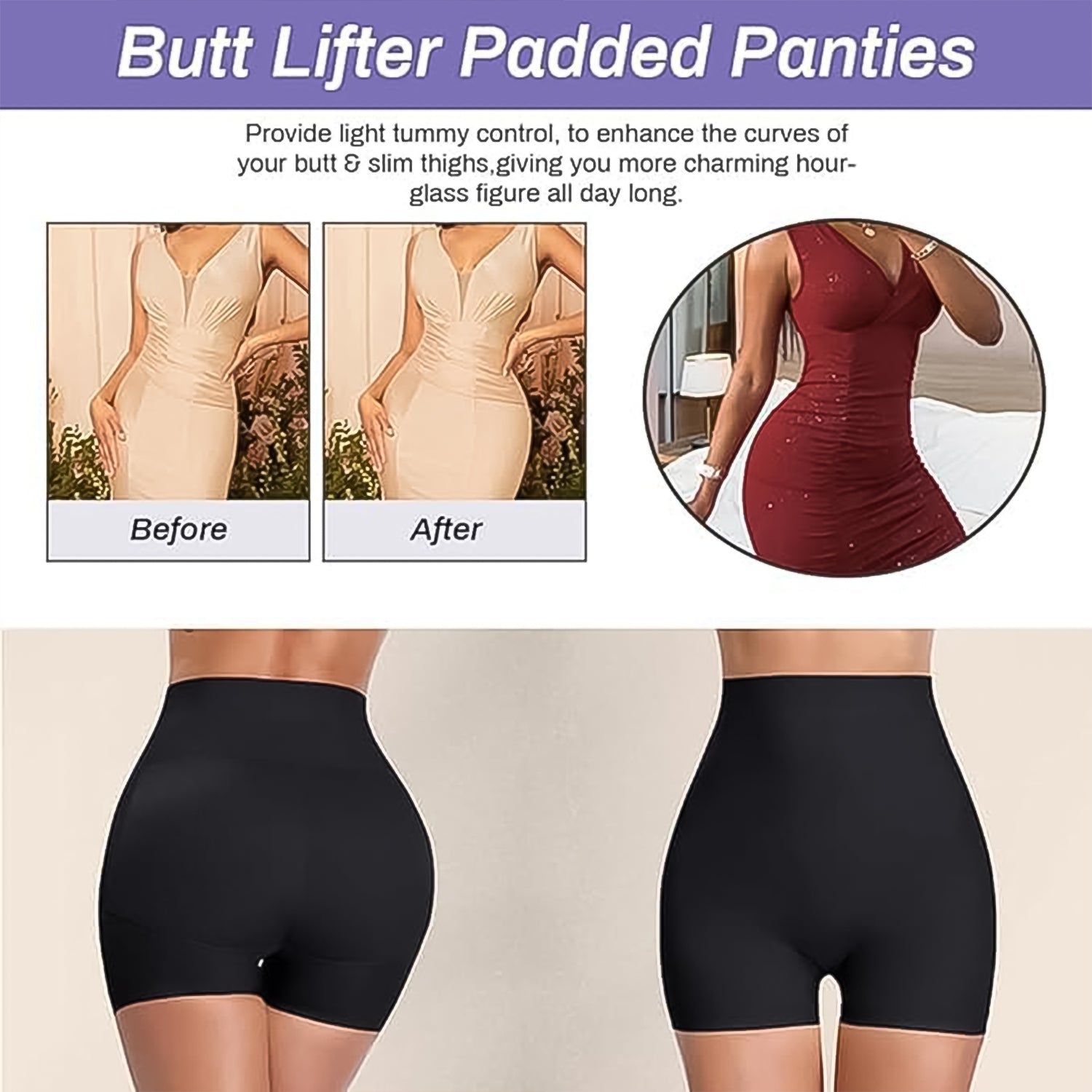 Women's Butt Lifter Padded Underwear, Hip Pads Body Shaper Control Knickers Hip Pad (1 Pc / Large) Women's Butt Lifter Padded Underwear, Hip Pads Body Shaper Control Knickers Hip Pad (1 Pc / Large)